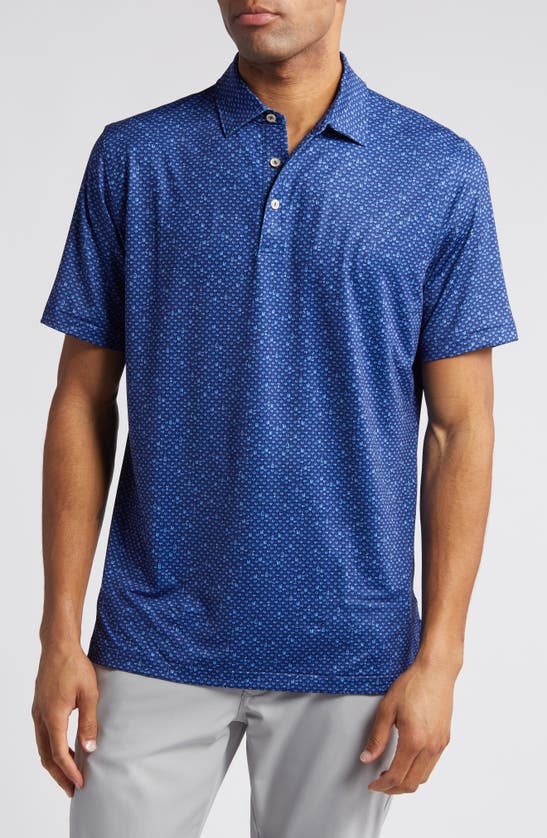 Shop Peter Millar Whiskey Sour Print Performance Golf Polo In Sport Navy