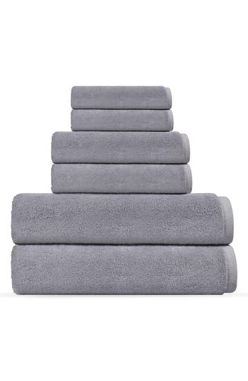 Shop Brooks Brothers Depera Puresoft 6-piece Turkish Towel Set In Silver