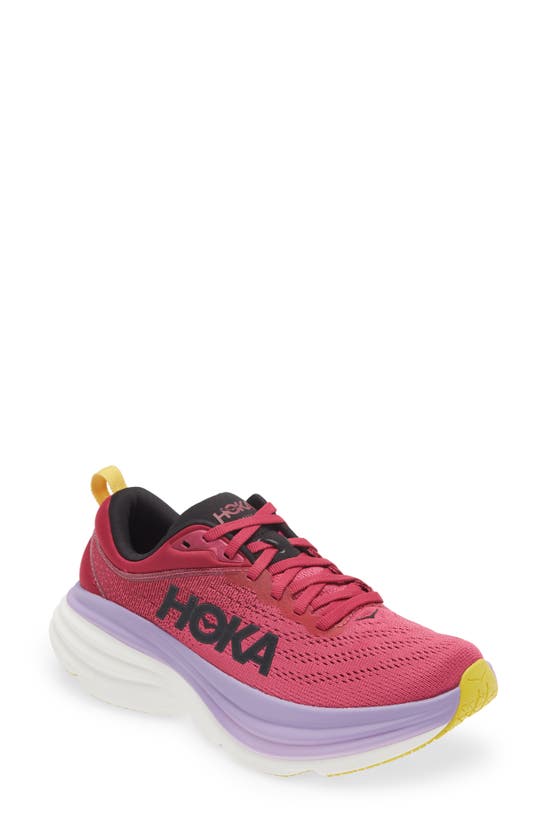 Hoka Bondi 8 Running Shoe In Cherries Jubilee/ Pink Yarrow ModeSens