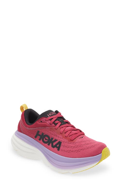 Hoka Womens  Bondi 8 In Cherries Jubilee/pink Yarrow