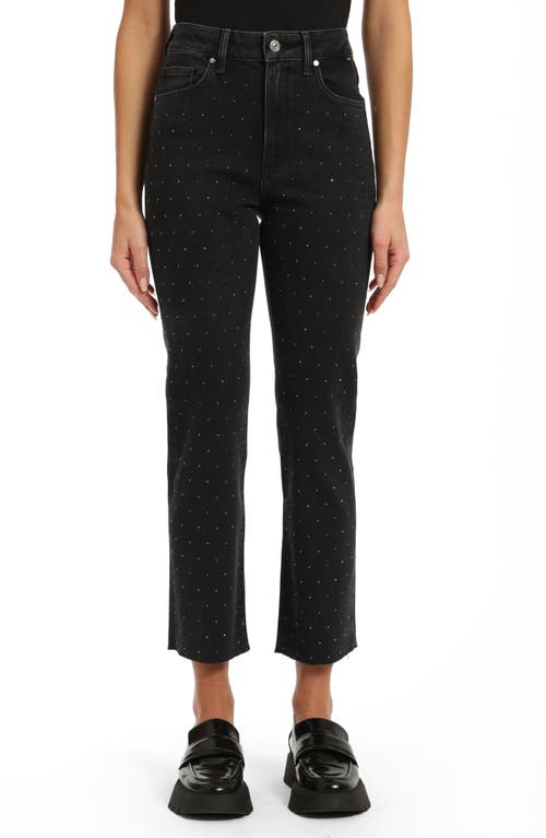 Mavi Jeans New York Rhinestone Crop Straight Leg Shiny Smoke Denim at Nordstrom, X 28