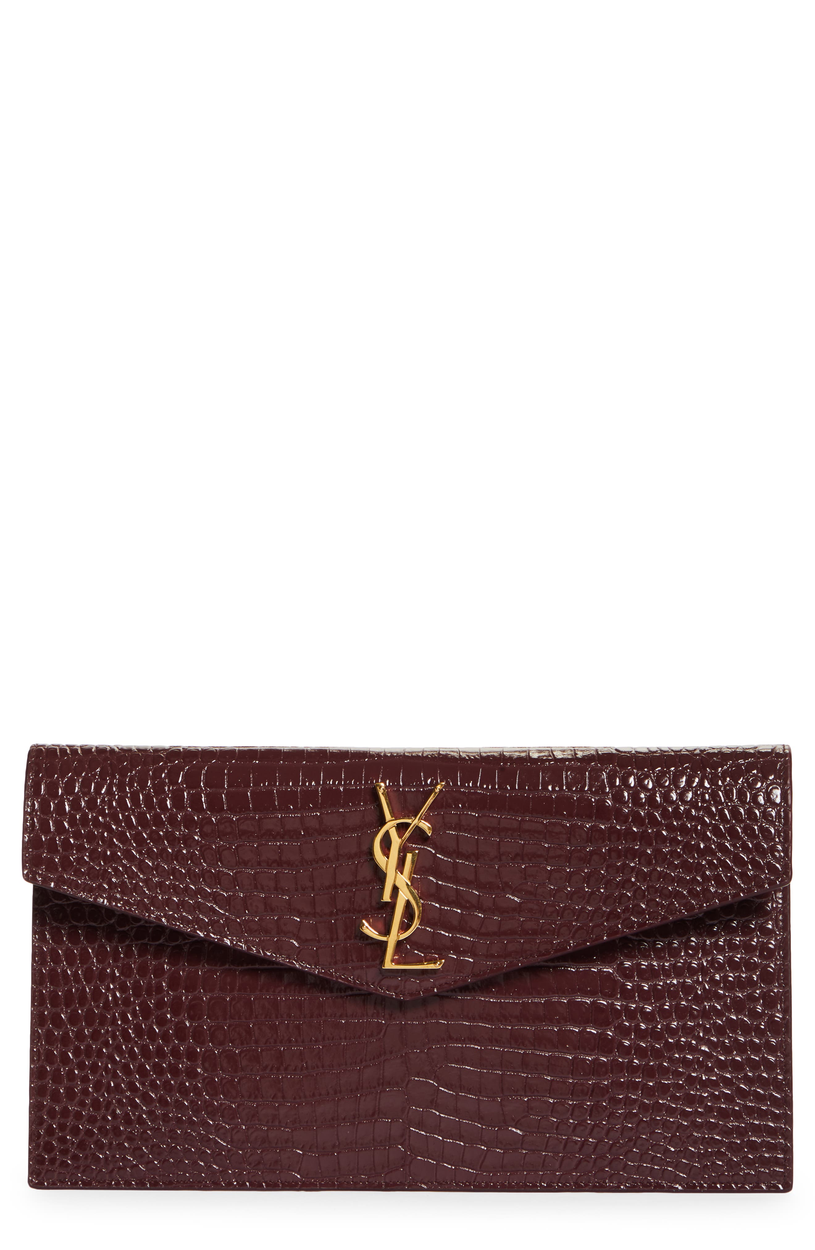 ysl uptown pouch crocodile