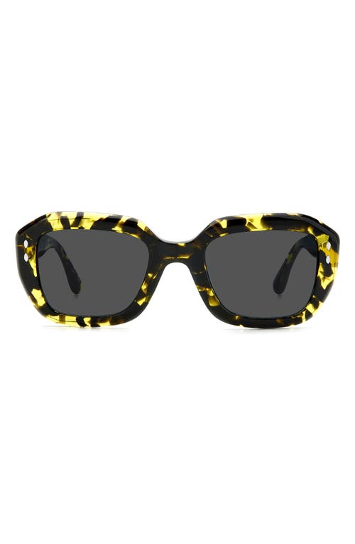 Isabel Marant The New 52mm Rectangular Sunglasses In Yellow Havana/grey