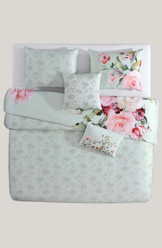 Bebejan Misty Rose 5-piece Reversible Comforter Set In Green