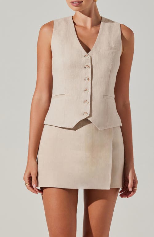 Shop Astr The Label Kaiko Linen & Cotton Vest In Natural