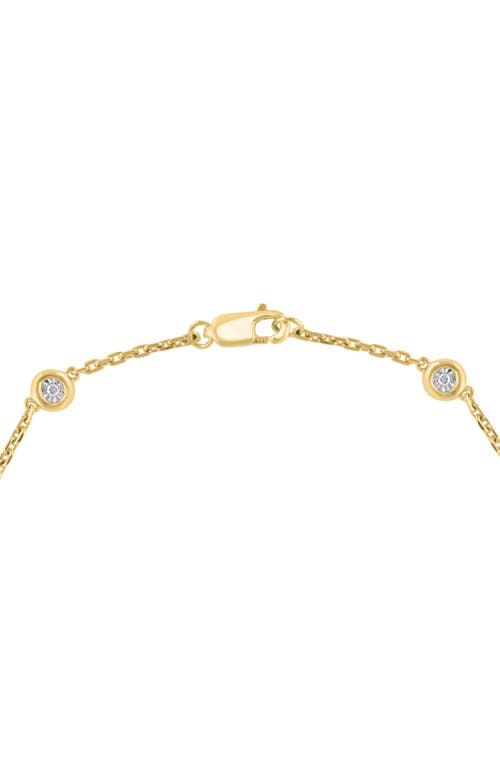 Effy Sterling Silver Bezel Set Diamond Chain Bracelet In Yellow Gold