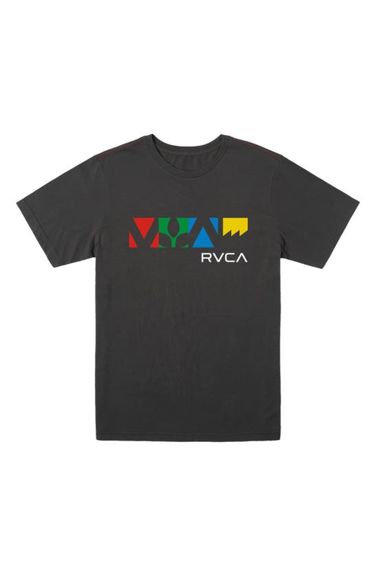 Shop Rvca Primary Graphic T-shirt In Pirate Black