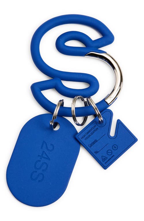 S Carabiner Logo Charms Key Ring in Blue