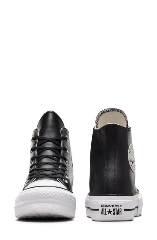 Shop Converse Chuck Taylor® All Star® Lift High Top Leather Sneaker In Black/ Black/ White