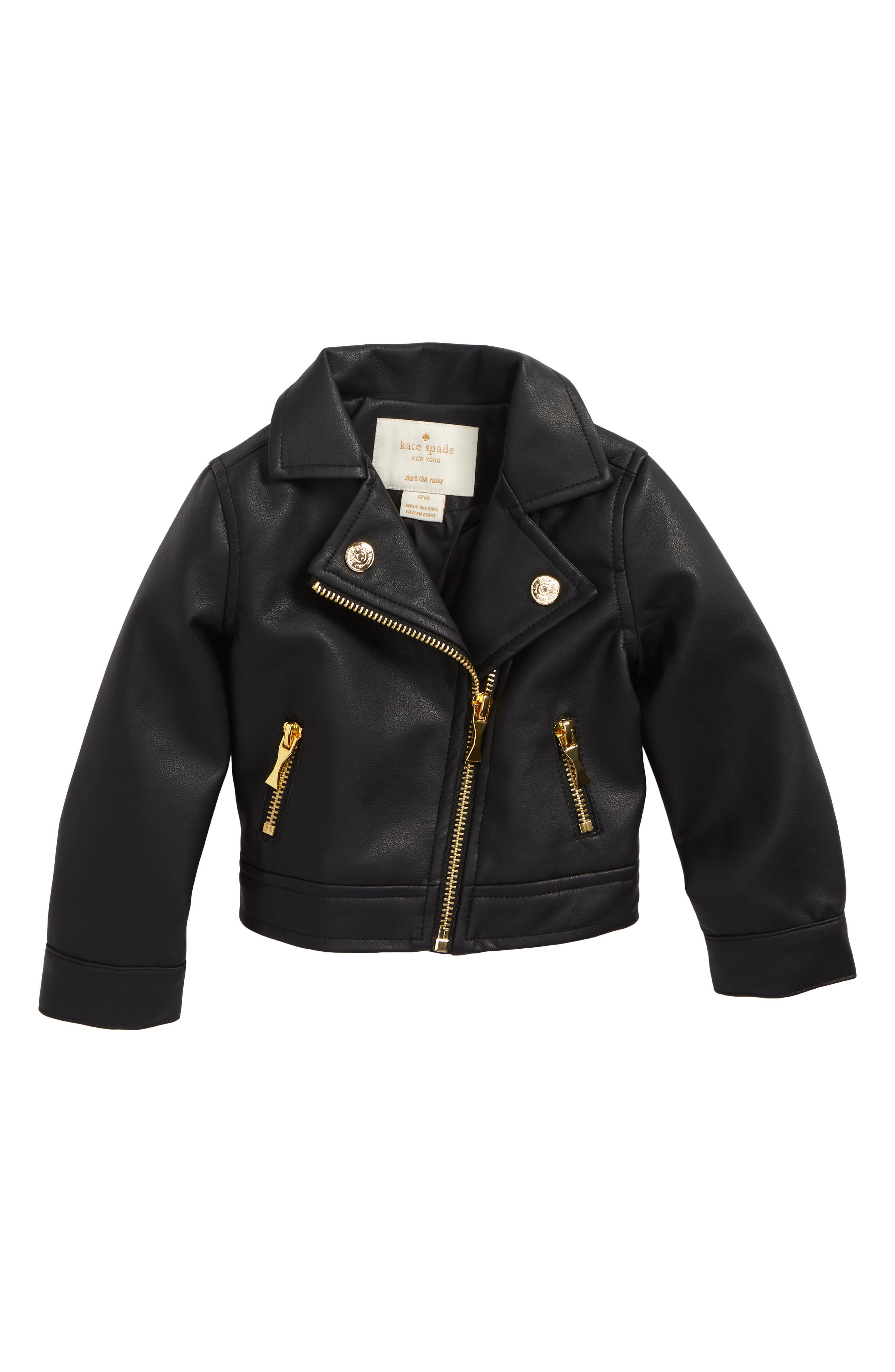 baby girl faux leather jacket