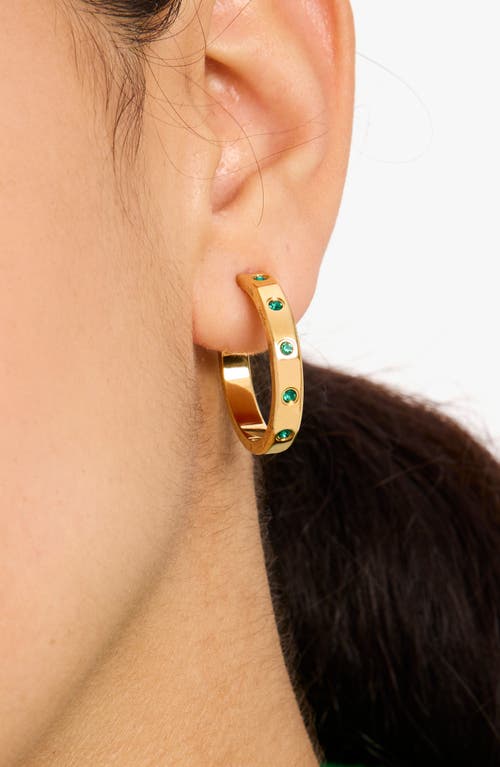 Kate Spade New York Cubic Zirconia Hoop Earrings In Emerald.
