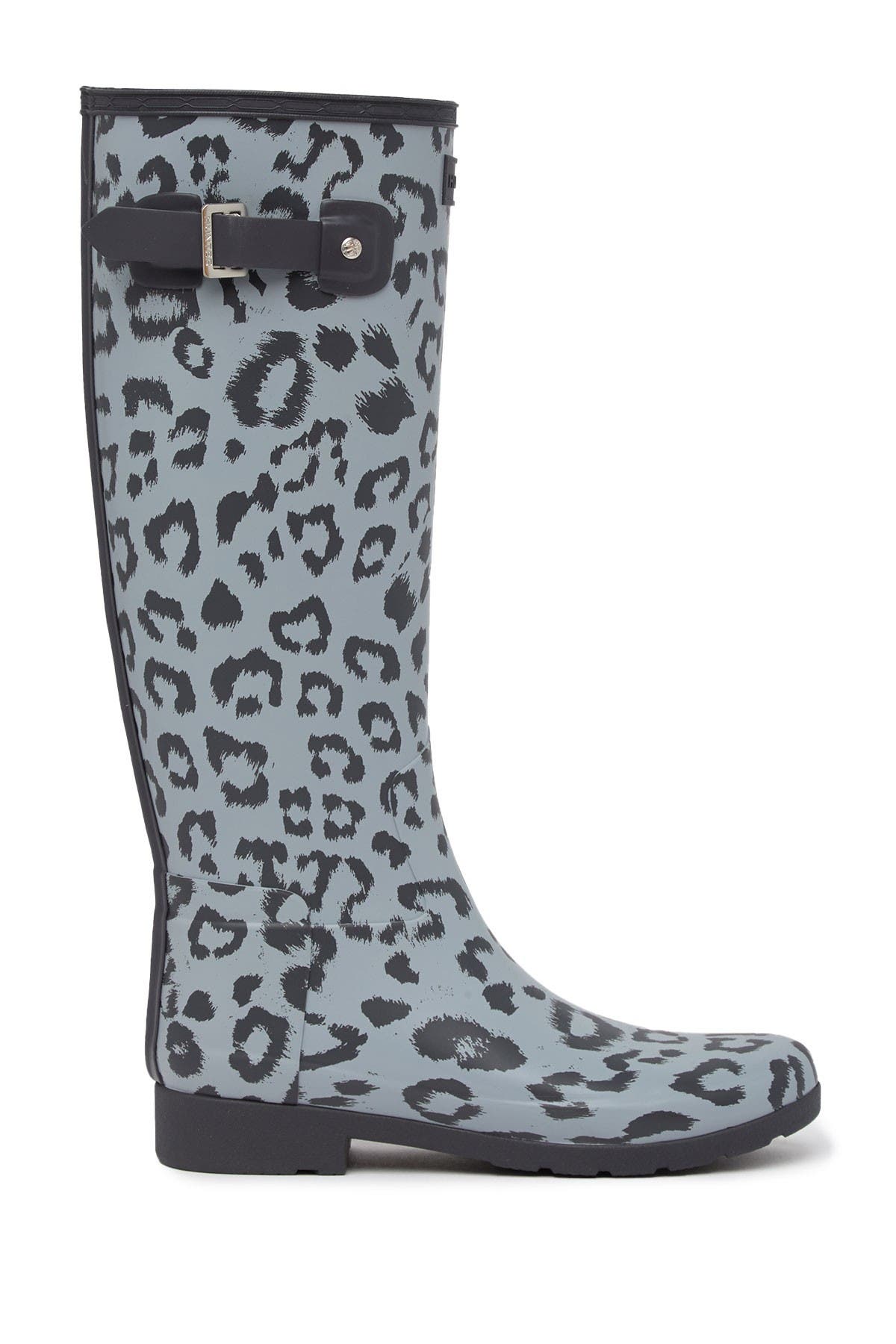 hunter leopard short boots