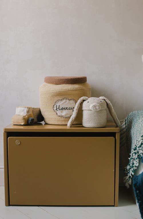 Shop Lorena Canals Kids' Set Of 2 Mini Baskets In Ivory