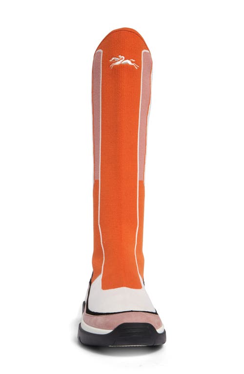 Longchamp Tall Shaft Tennis Boot In Orange