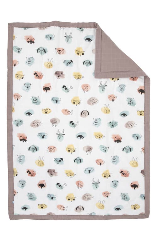 little unicorn Cotton Muslin Toddler Comforter in Colorful Critters at Nordstrom