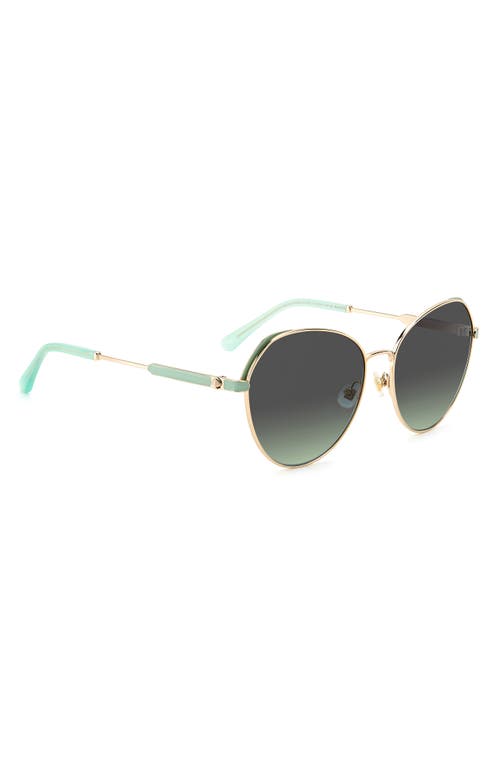 Kate Spade Octavia 59mm Gradient Round Sunglasses In Gold Green/gray Green