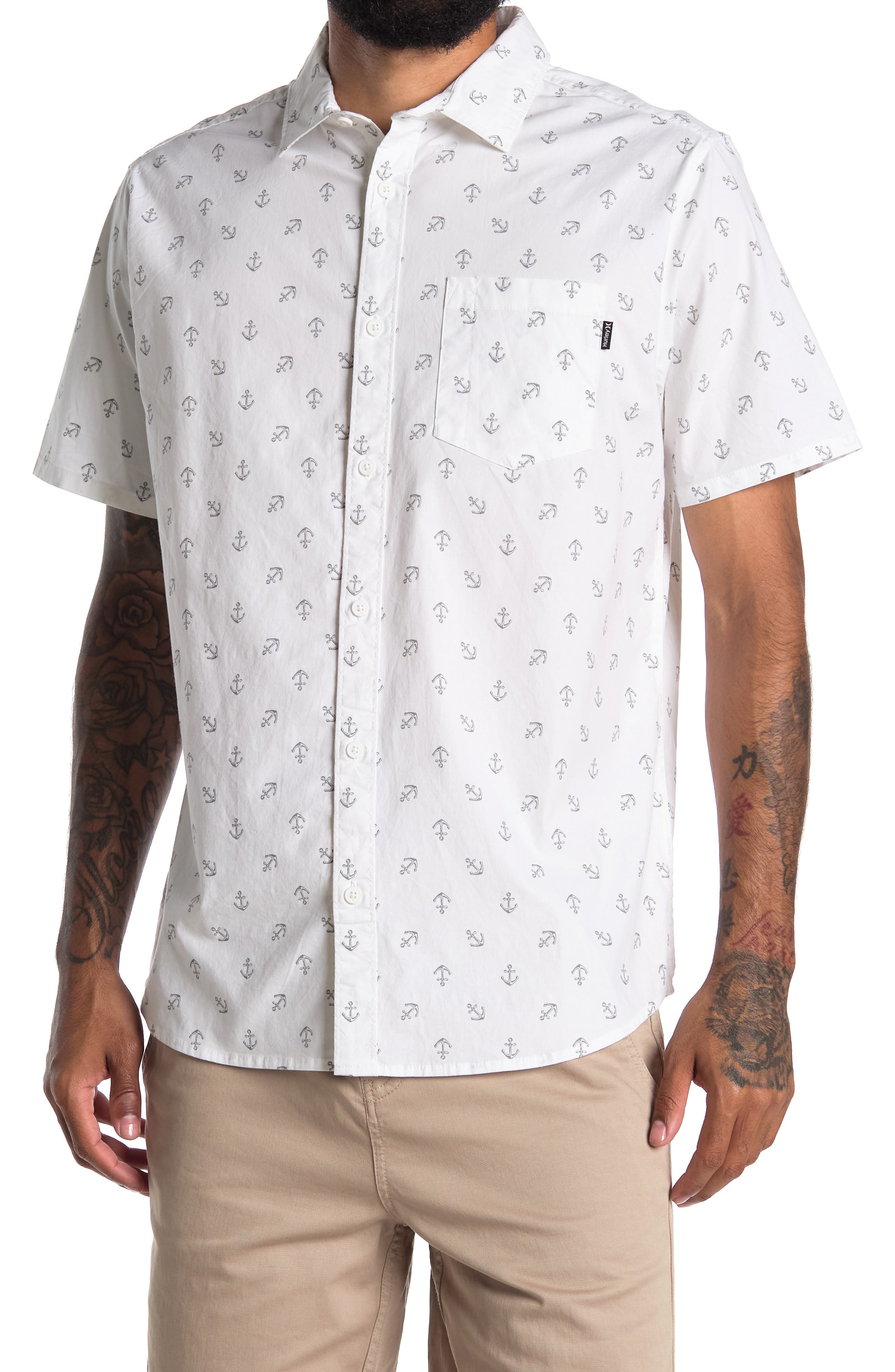Hurley Short Sleeve Anchor Print Woven 