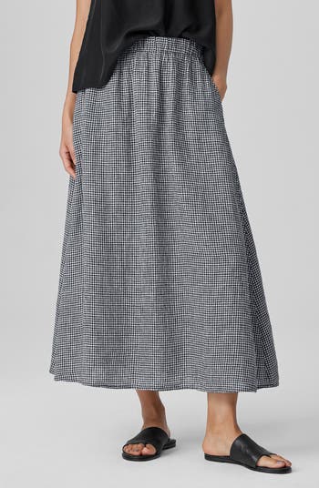 Eileen Fisher Gathered Organic Linen Maxi Skirt | Nordstrom