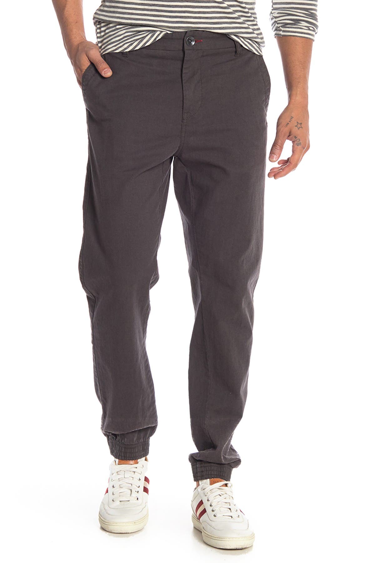 grey chino joggers