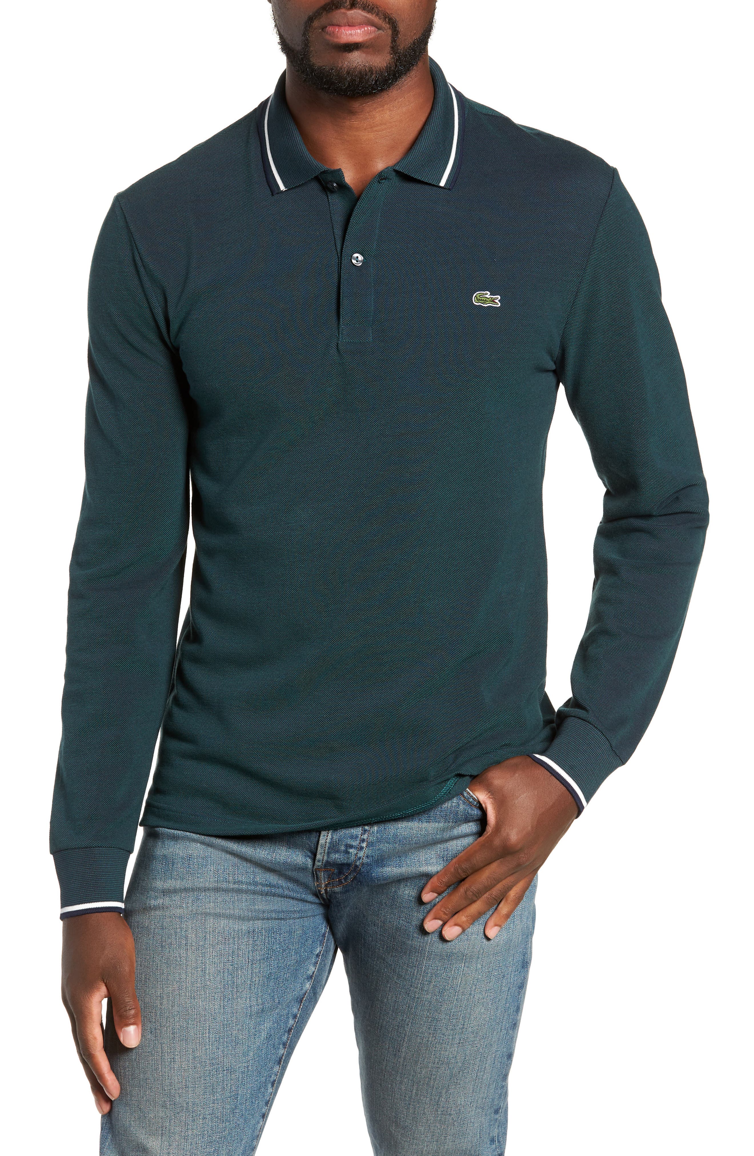 lacoste long sleeve polo slim fit