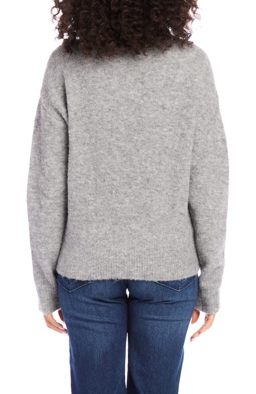 Shop Karen Kane Funnel Neck Bouclé Sweater In Gray