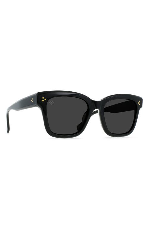 Raen Breya 54mm Polarized Square Sunglasses In Recycled Black/smoke Polar