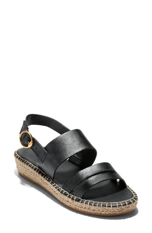Cole Haan Women's Cloudfeel Tilden Flat Sandals In Black Leather