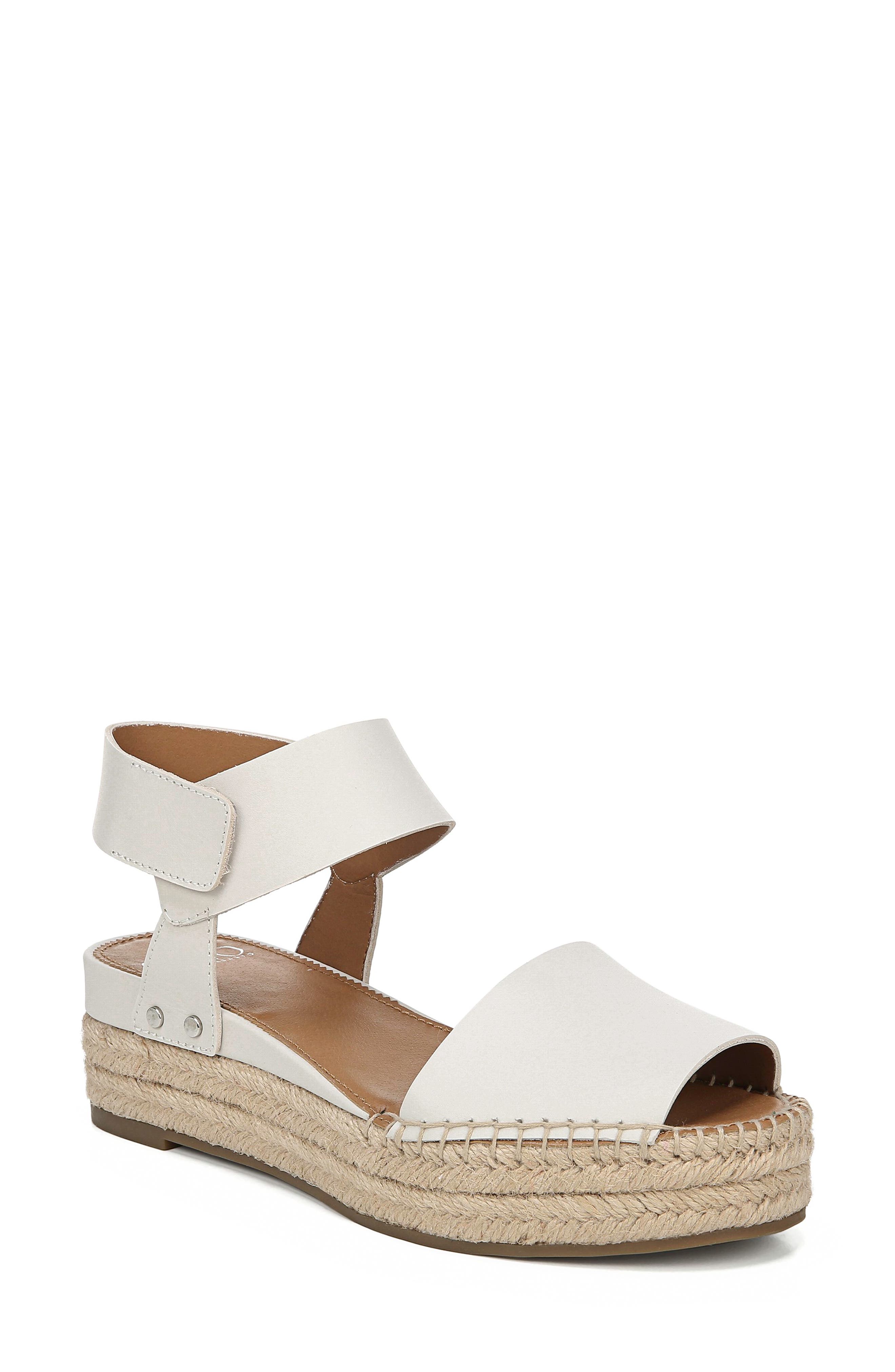 Sarto By Franco Sarto Oak Platform Wedge Espadrille, White