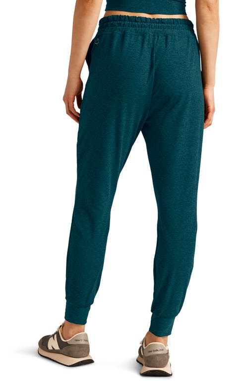 Shop Beyond Yoga Commuter Space Dye Midi Joggers In Majestic Blue Heather