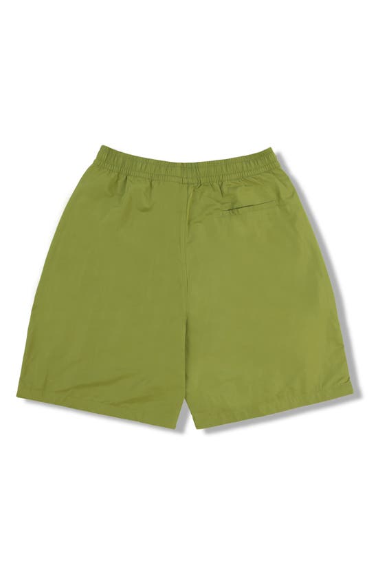 Shop Pleasures Sport Shorts In Olive