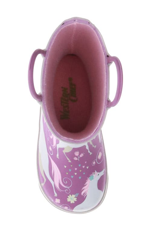 Western Chief Fancy Horse Waterproof Rain Boot In Fuchsia