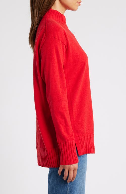 Shop Caslonr Caslon(r) Mock Neck Tunic Sweater In Red Goji