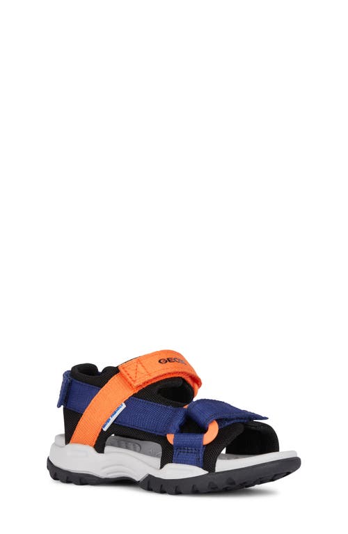 Geox Kids' Borealis Sandal In Navy/orange