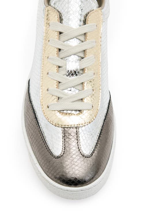 Shop Allsaints Thelma Metallic Sneaker In Silver Multi