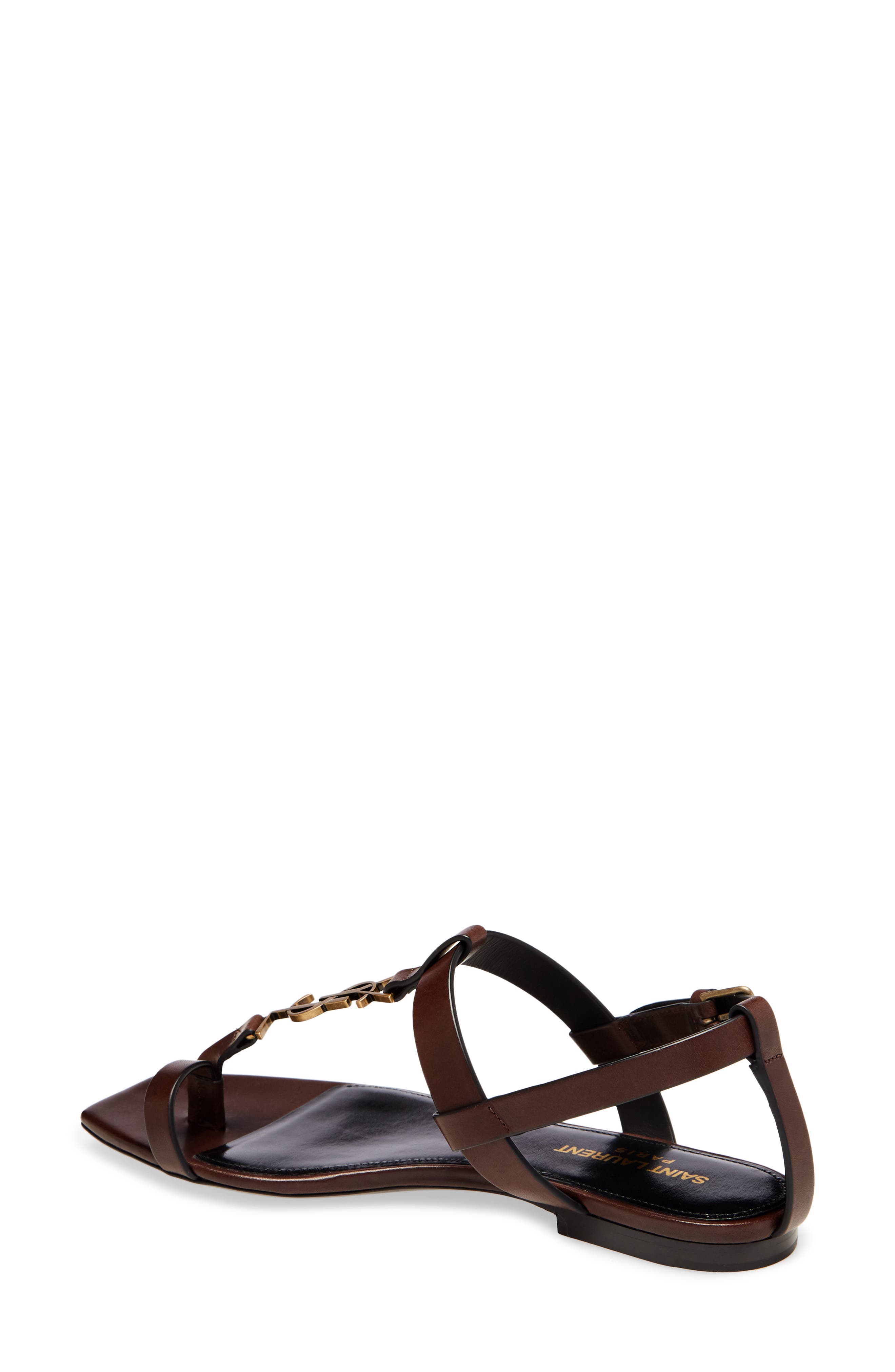 saint laurent cassandra leather toe loop sandals