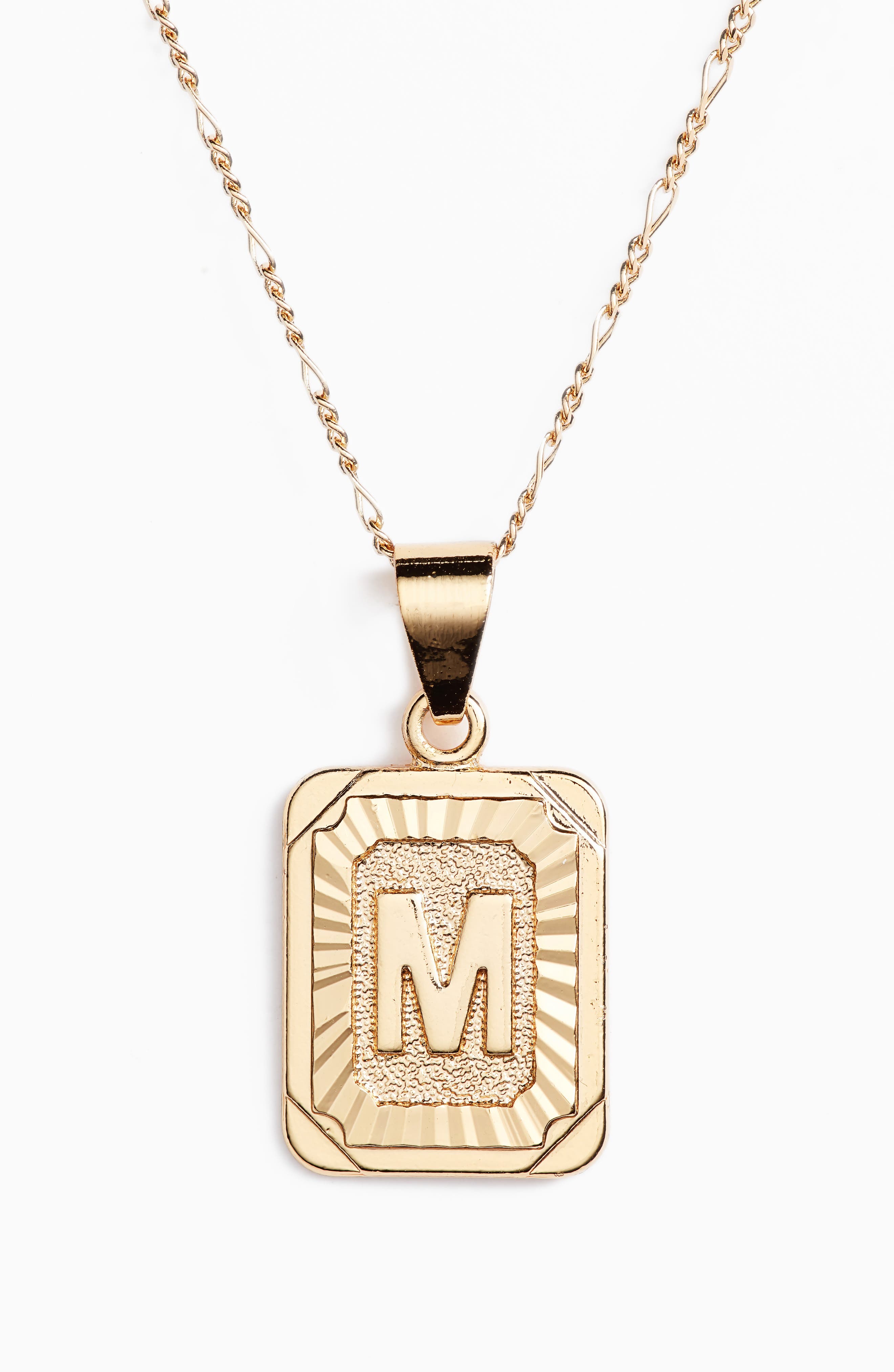 m pendant necklace