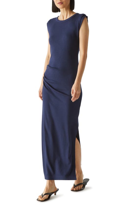Michael Stars Calliope Power Shoulder Maxi Dress In Nocturnal