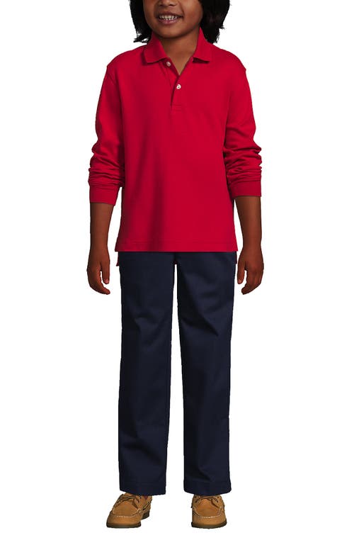 LANDS' END LANDS' END SCHOOL UNIFORM KIDS LONG SLEEVE INTERLOCK POLO SHIRT 