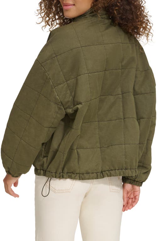 Shop Levi's Box Quilted Water Resistant Cotton Jacket In Olive