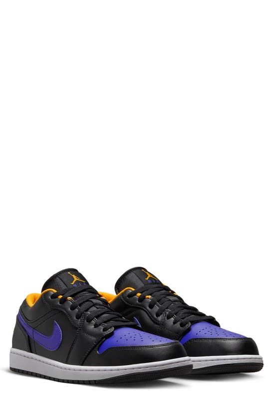 Jordan Nike Air 1 Low Sneaker In Black/ Dark Concord/ Taxi