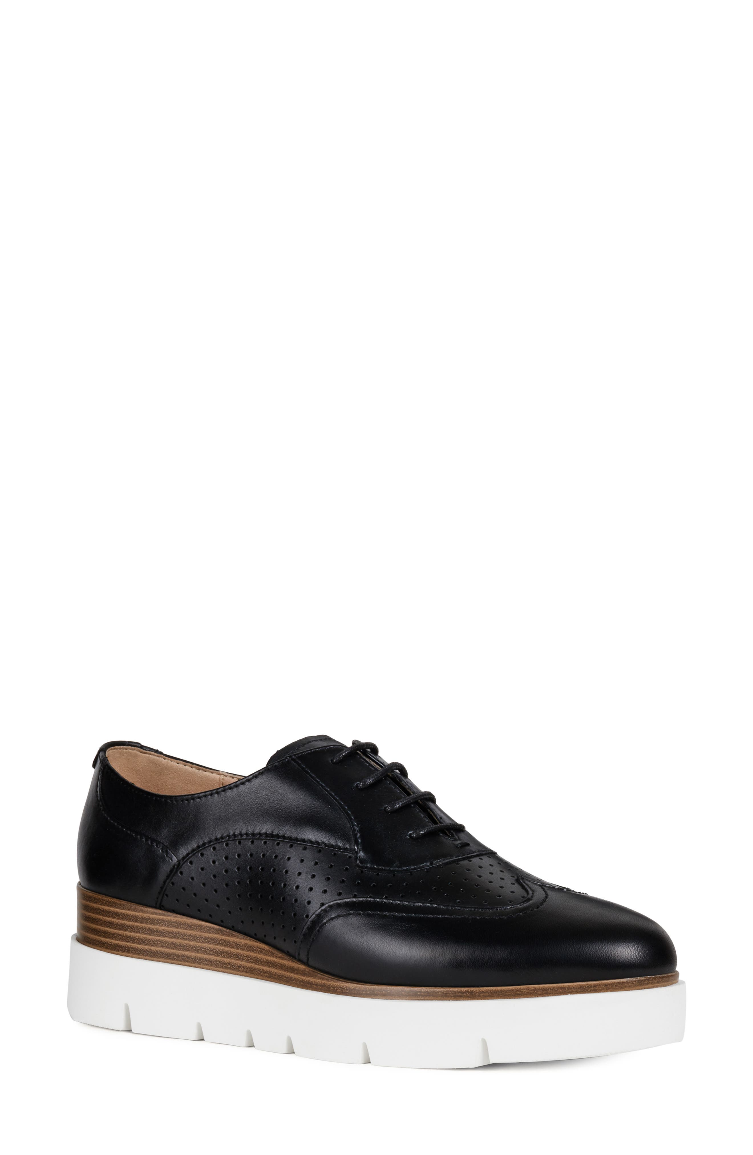 Geox Kattilou Platform Derby, Black