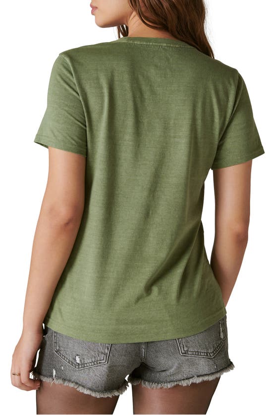 Shop Lucky Brand Hendrix Embroidered Graphic T-shirt In Olivine
