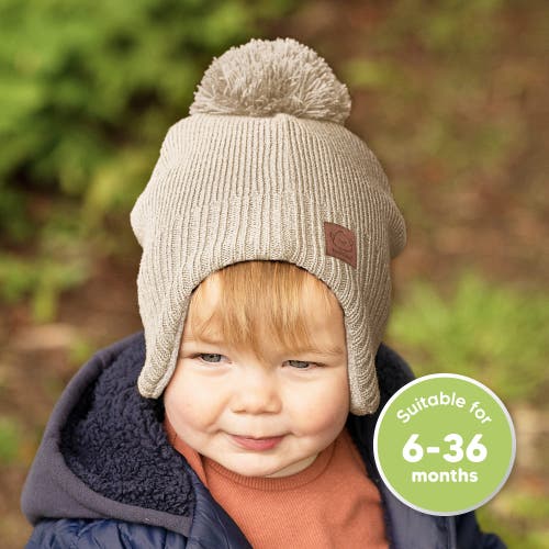 Keababies Muff Knitted Beanie In Cream