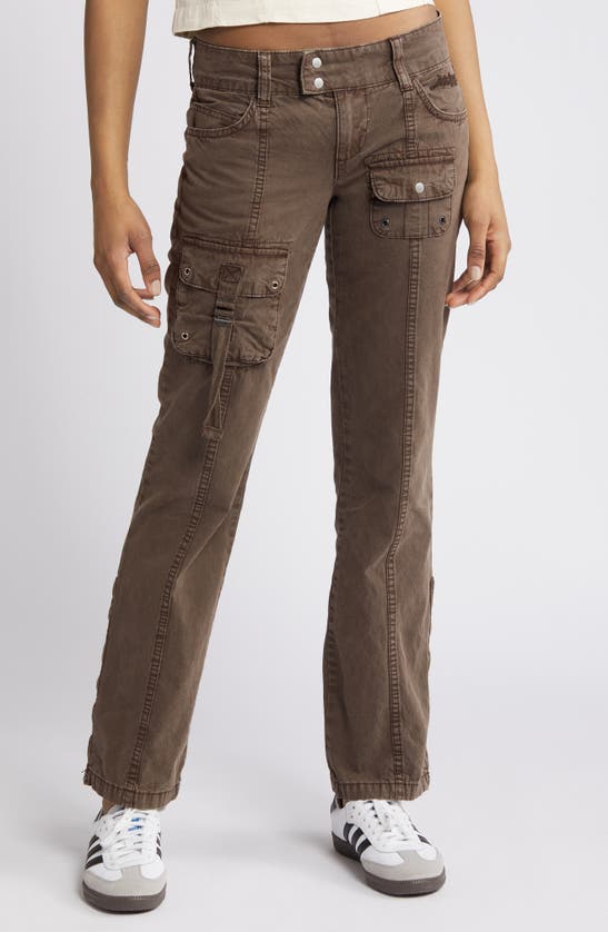 Shop Bdg Urban Outfitters Y2k Romi Bootleg Cargo Pants In Brown