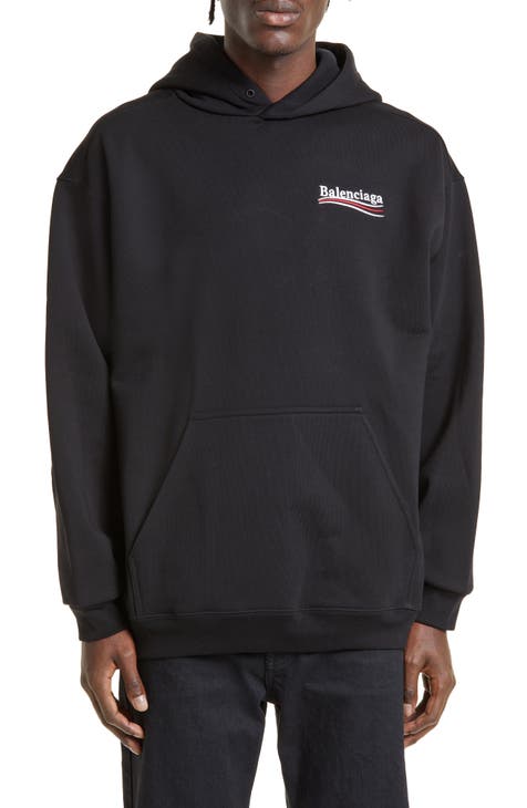 Balenciaga Distressed Zip-up Hoodie in Blue for Men