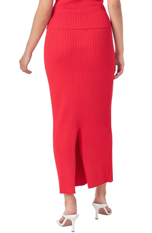 Endless Rose Rib Maxi Skirt In Red