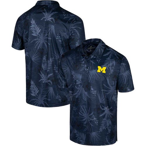 Men's Colosseum Navy Michigan Wolverines Big & Tall Palms Polo