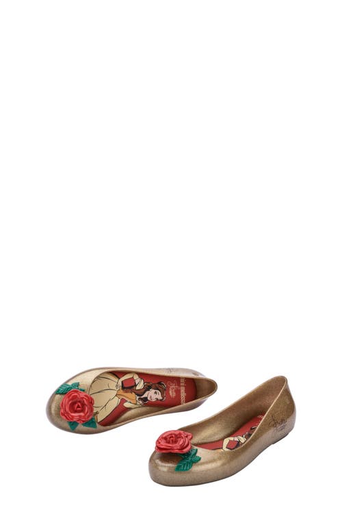 Melissa Mini  Sweet Love Disney Princess Flat In Gold/red