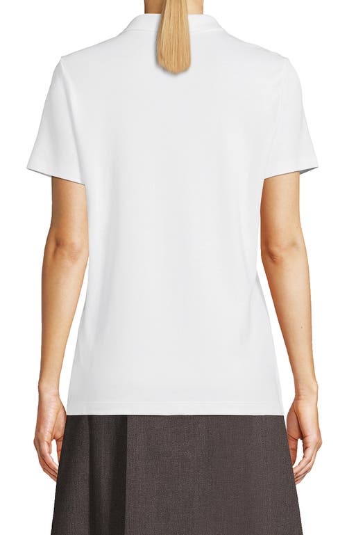 Lands' End School Uniform Short Sleeve Feminine Fit Interlock Polo Shirt In White