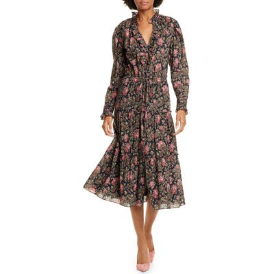 La Vie Rebecca Taylor Chouette Long Sleeve Dress, Black